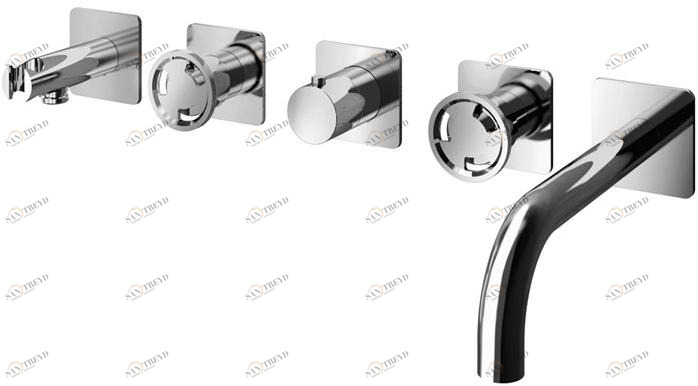 GEDA Смеситель для ванны настенный с ручным душем Tibò Gpo52 Santreyd