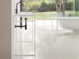 Одинарный прямоугольный умывальник из эмалированной стали