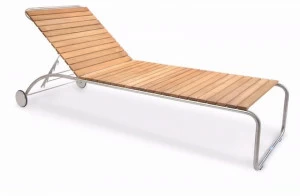 FISCHER MÖBEL Садовая кушетка из тика на колесиках Swing