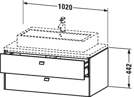 BR511904343 Тумбочка для консоли Brioso #BR5119 1020 x 550 мм Базальт матовый, декор Duravit - Вид №1