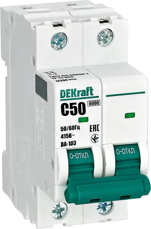 Автоматический выключатель DEKraft ВА-103 2P для защиты электросети 84509383