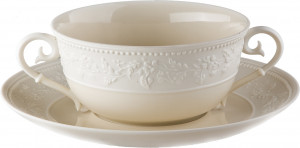 10524330 JL Coquet Чашка суповая с блюдцем 300мл "Джорджия Айвори" Фарфор