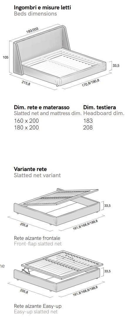 Двуспальная кровать из ткани Adok WAVE ARCH-00077732 - Вид №8
