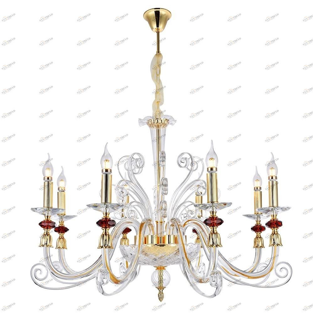 Подвесная люстра Crystal Lux Catarina SP8 Gold/Transparent-Cognac CRYSTAL LUX ДИЗАЙНЕРСКИЕ, CATARINA 108726 Золотой 