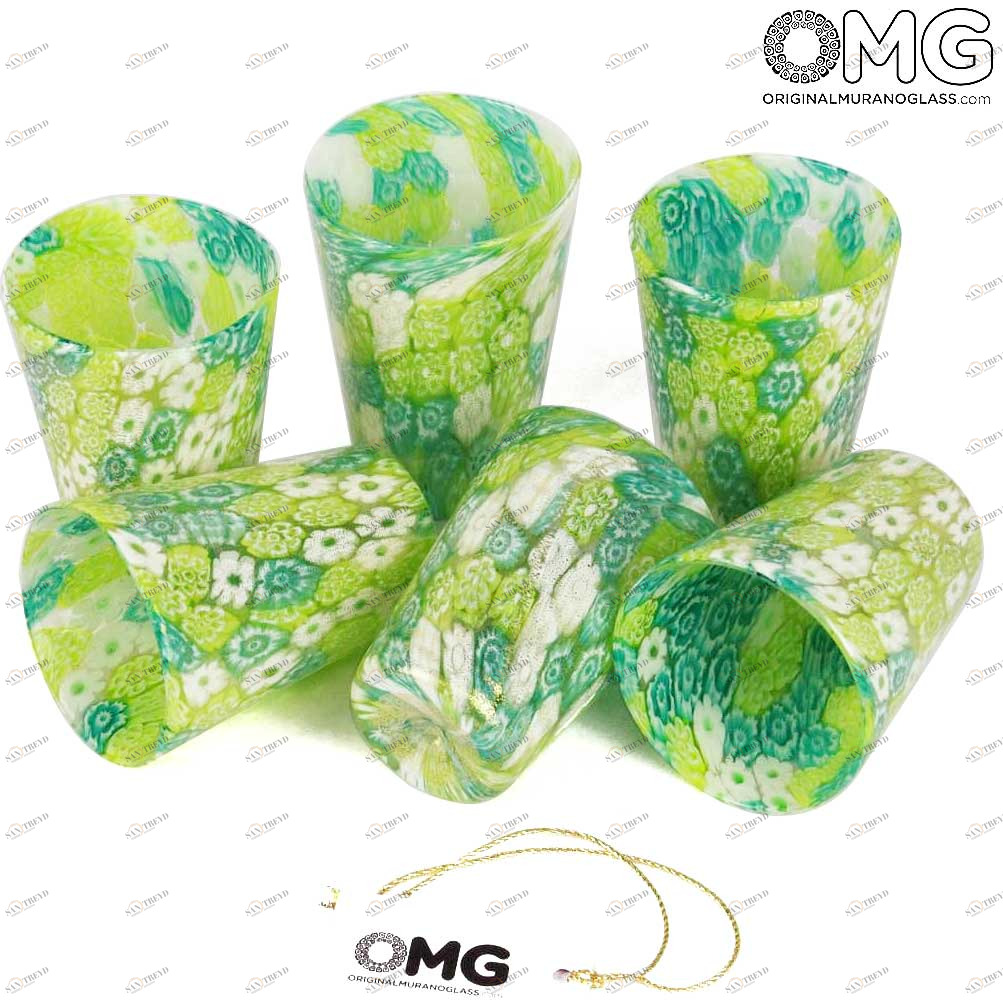 1473 ORIGINALMURANOGLASS Набор из 6 стаканов - Goto da Liquore -Limoncello- муранское стекло 7 см 