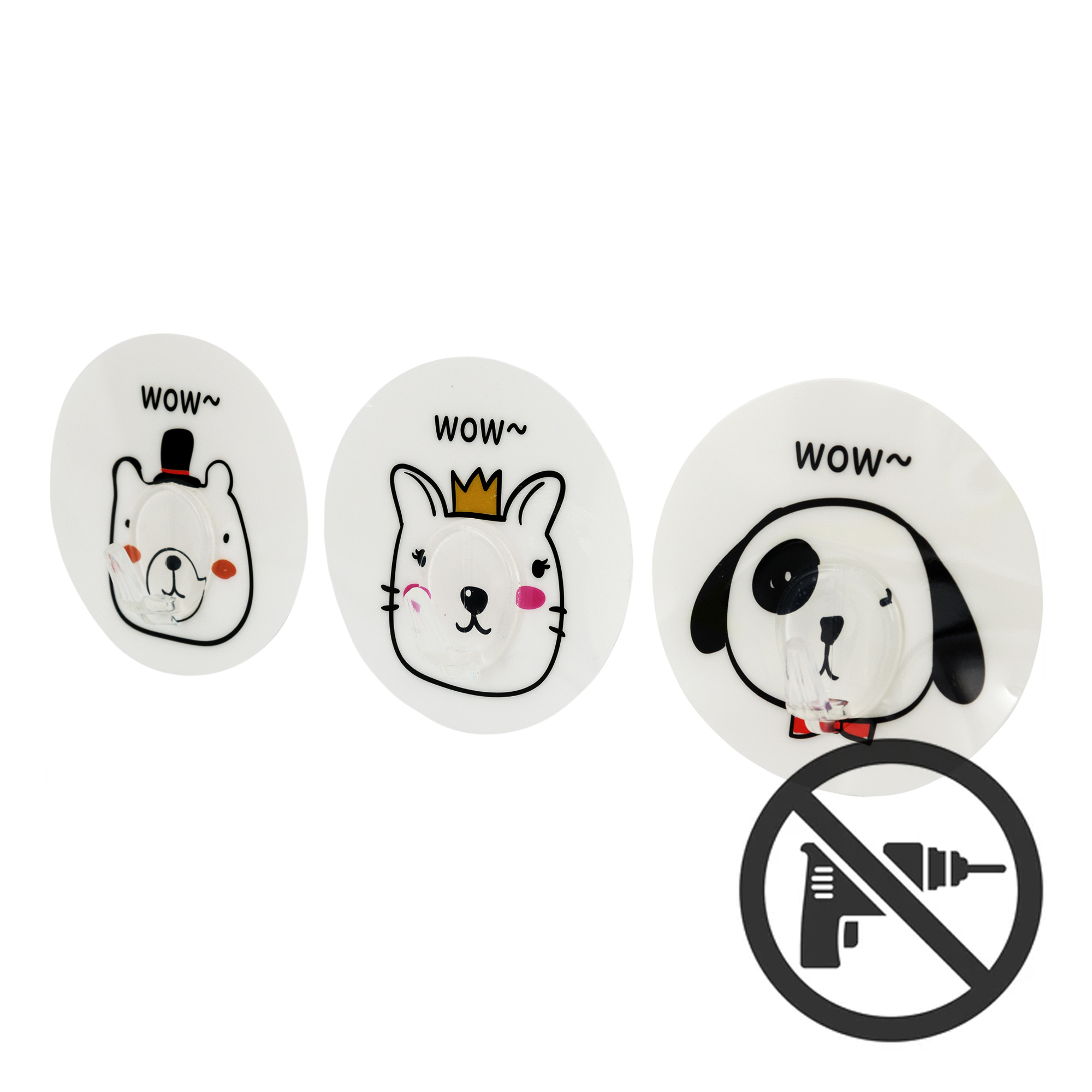 GROMELL Dogs Pets - самоклеящиеся крючки для ванной с дизайном животных 82506020 STLM-0028855