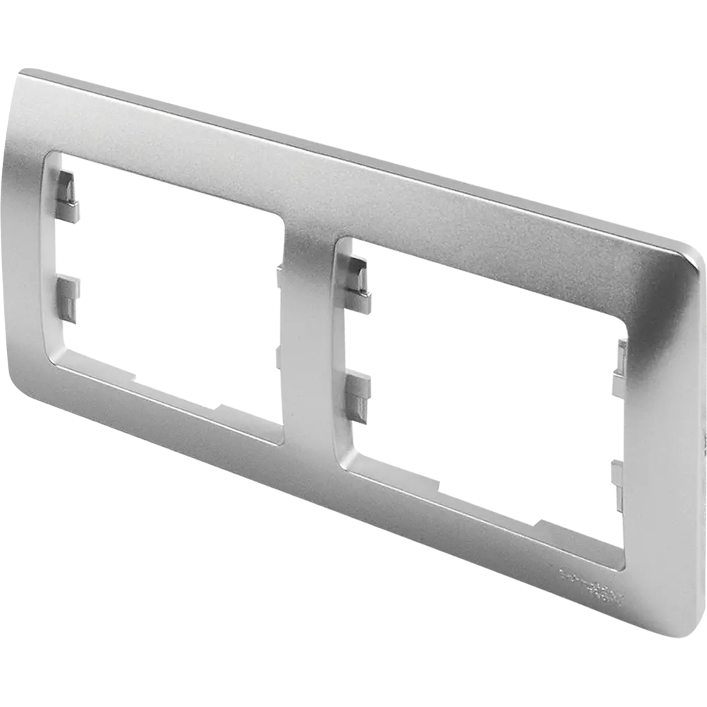 Schneider Electric Glossa - рамка для розеток на 2 поста в алюминиевом исполнении 86710221 STLM-0070826 - Вид №1