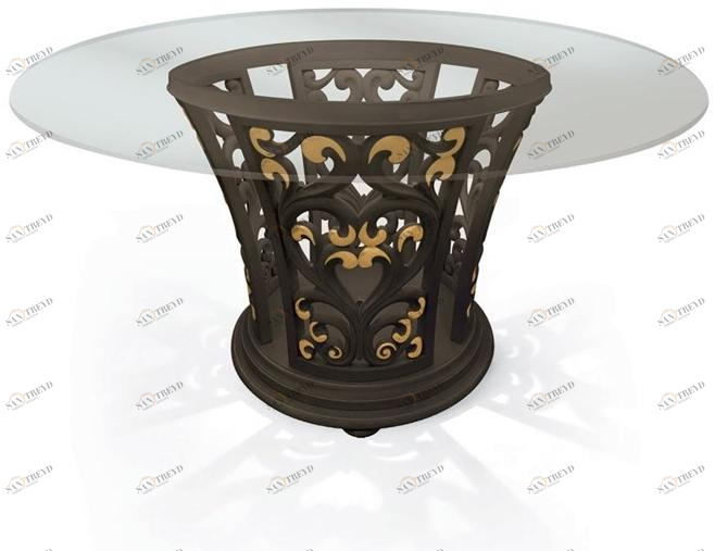 Carpanese Home Круглый стол из дерева и стекла Heritage 6106