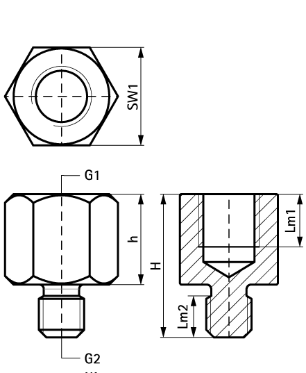 6477308 Монтажный элемент BIS Переходники нерж. создание резьбового соединения WALRAVEN  - Вид №1