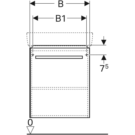 862055000 Шкафчик для раковины Geberit Renova Compact, с одной дверью Geberit  - Вид №3