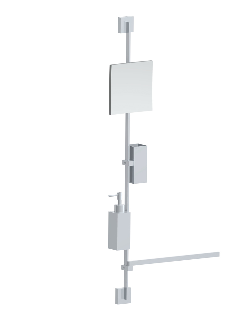 3372 Bellosta Rubinetterie НАСТЕННЫЙ КОМПЛЕКТ С ЗЕРКАЛОМ, ПОДСТАКАННИКОМ, ДОЗАТОРОМ И ДЕРЖАТЕЛЬ ДЛЯ ПОЛОТЕНЦЕВ CONSWAROVSKI 