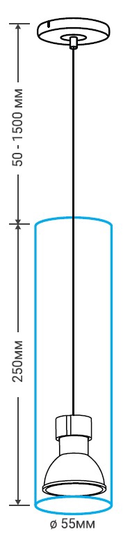 СВЕТКОМПЛЕКТ Подвесной светильник Цилиндр черный с регулируемой высотой 82261820 STLM-0023489 - Вид №10