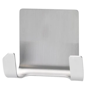 Крючок водостойкий двойной Powerstrips до 3 кг, цвет нержавеющая сталь 18612347 STLM-2124380