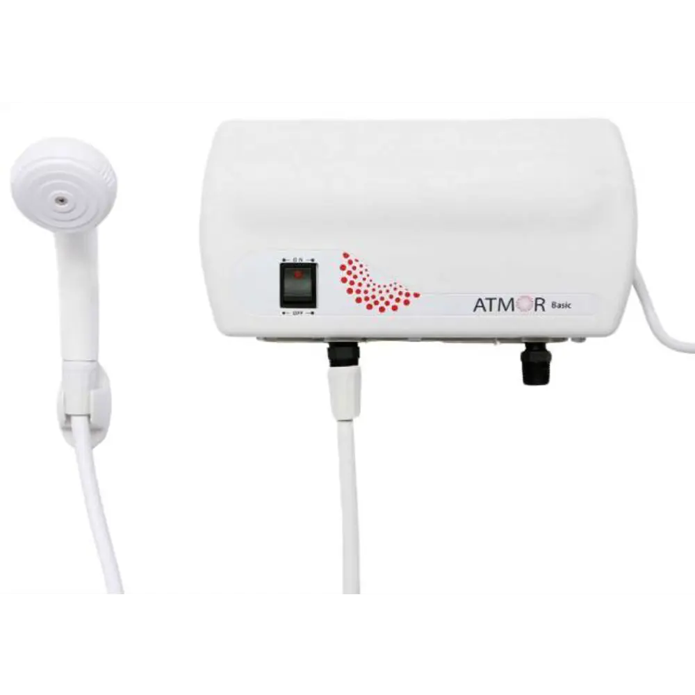 Проточный водонагреватель электрический Atmor Basic 3.5 KW 3.5 кВт белый с душевой лейкой STLM-2195896