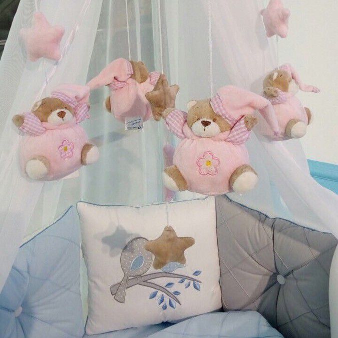 Мобиль на кроватку с музыкальным держателем "Мишки" розовый COMFORTBABY  351337 Розовый Santreyd  - Вид №1