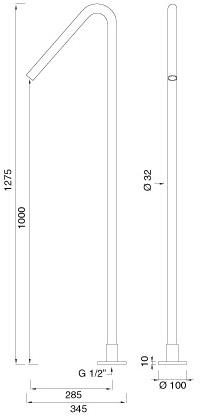Ceadesign Напольный излив из нержавеющей стали для умывальника Free ideas Fre 211 - Вид №2