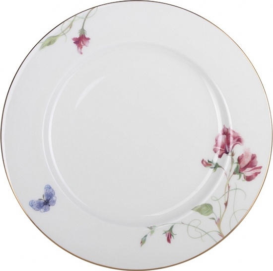10610666 Императорский фарфоровый завод Тарелка плоская 25см "Цветущий горошек "Стандартная" Фарфор костяной 
