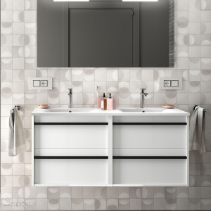 84955 SALGAR Мебель для умывальника ATTILA 1200 WHITE GLOSS LACQUERED + Раковина Глянцевый белый