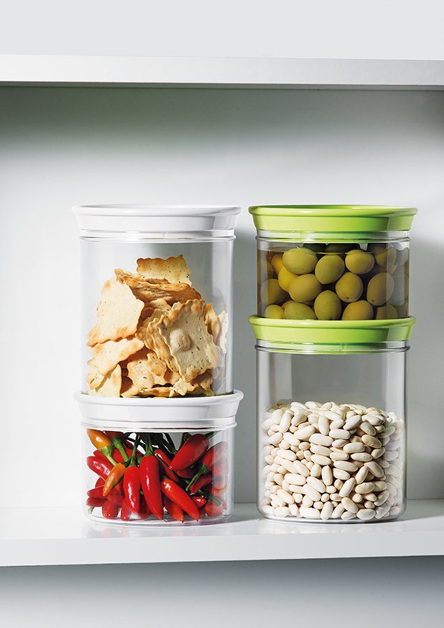 Банка пластиковая для сыпучих продуктов 1 л зеленая Forme casa GUZZINI  00-3871062 Зеленый;прозрачный  - Вид №1