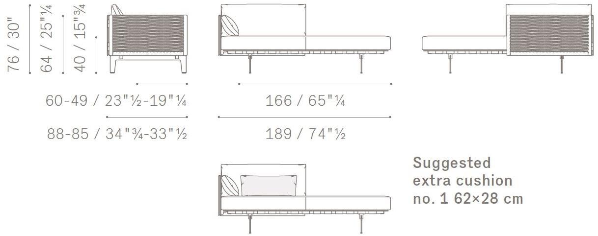 Poltrona Frau Мягкая кушетка из ткани La collezione - divani e poltrone sun-id-1347569 - Вид №3