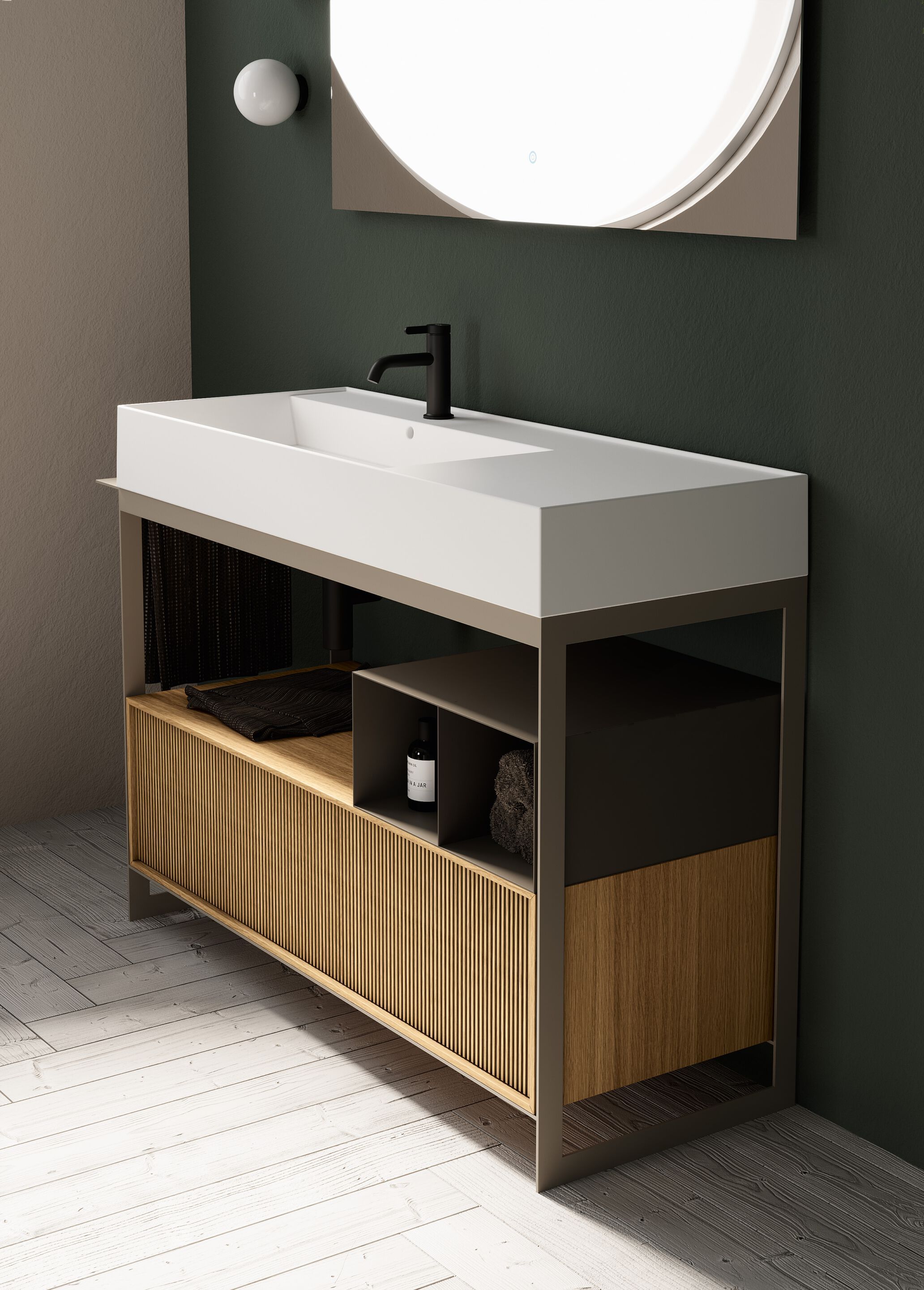 Металлический умывальник с держателем для полотенец Scarabeo Ceramiche ARCH-00025641 - Вид №5