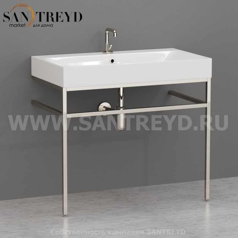 9122K2 Структура напольная брашированный никель под умывальник 80 см Kerasan Cento Италия