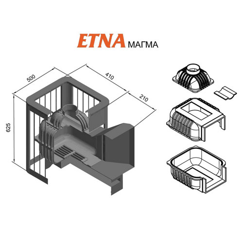 Печь каменка для бани Этна Магма 14 (ДТ-3) 4648 - Вид №1