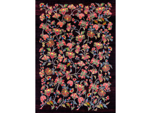 Шерстяной прямоугольный цветочный ковер