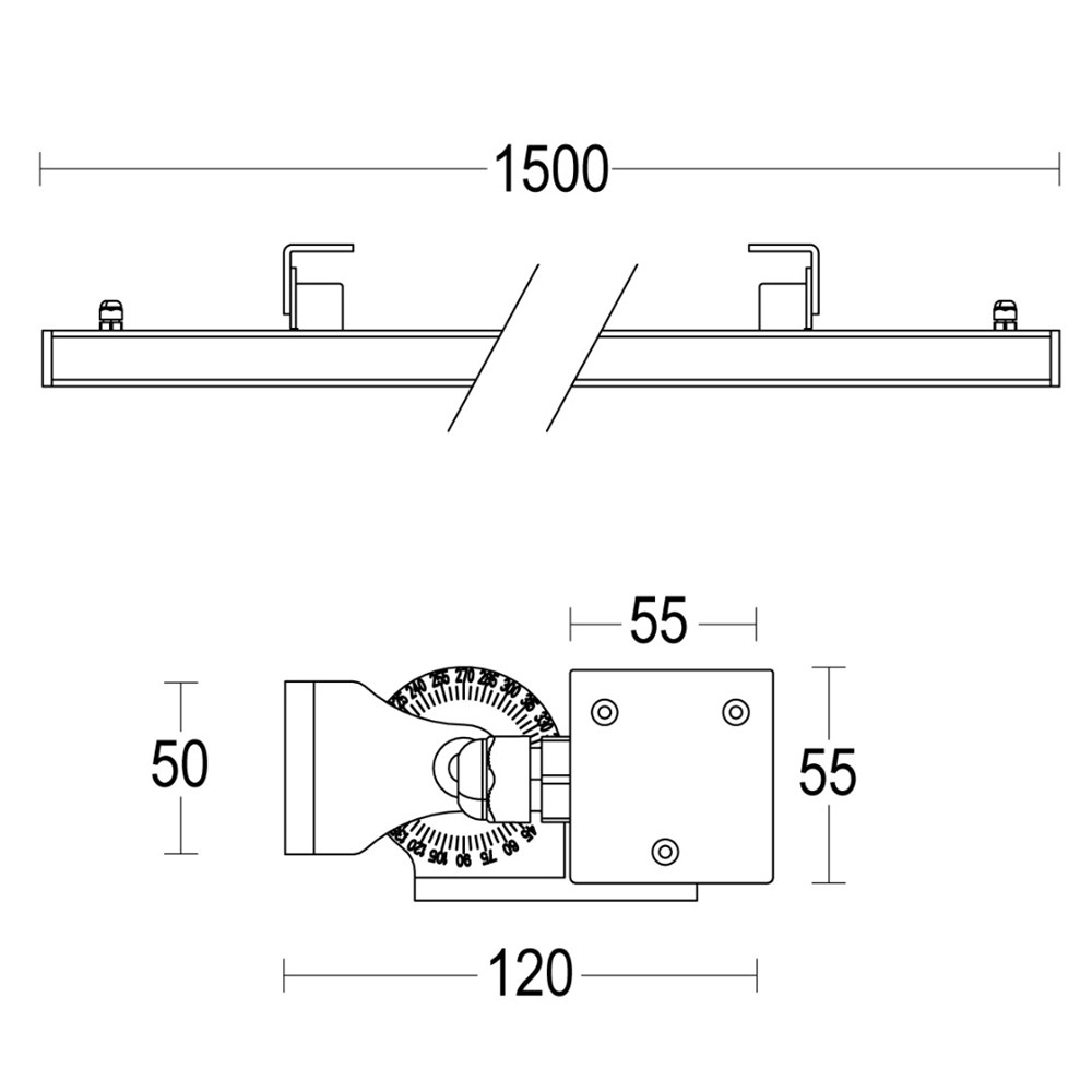 MaxiTratto Wall PB 1500 Ghidini MaxiTratto Wall PB .05 Темно-Cерый (Матовый)  - Вид №1