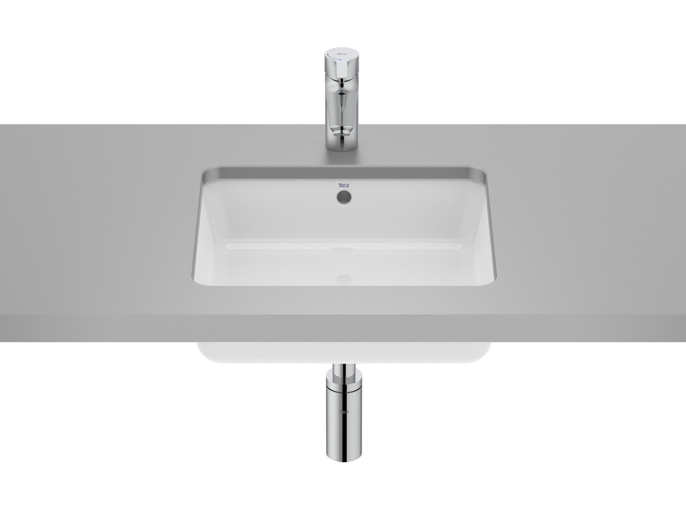 Утопленный прямоугольный умывальник из фарфора Roca The Gap ARCH-00077062