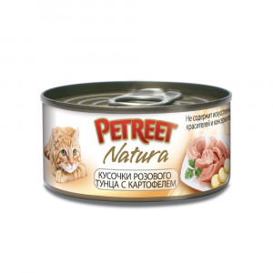 ПР0020182 Корм для кошек кусочки розового тунца с картофелем конс. 70г PETREET