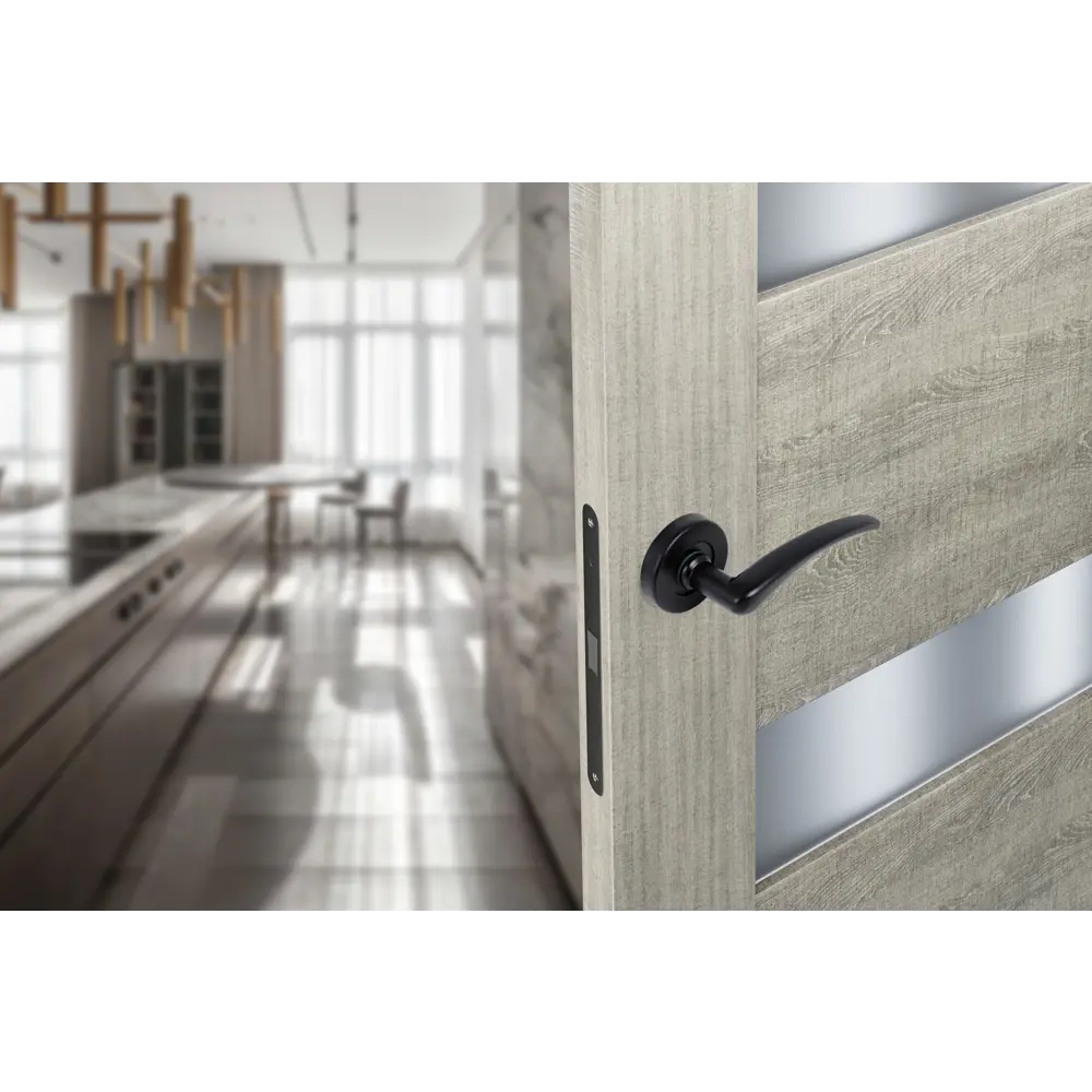 Дверные ручки EDSON E 015-S черные на розетке 85170404 STLM-0059399 - Вид №5