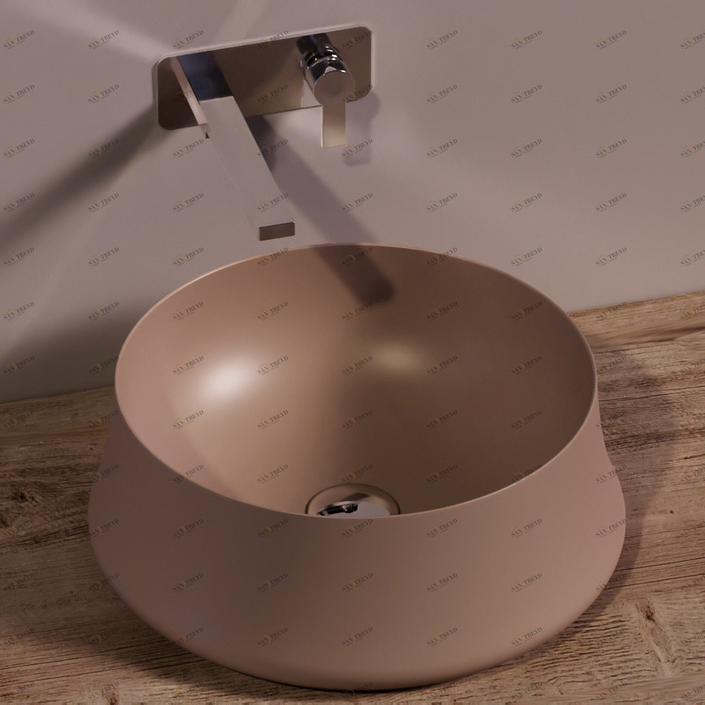 SH02MOKAMATT Накладная раковина на столешницу  круглая Simas Sharp