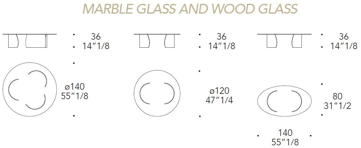 Reflex Низкий круглый стеклянный журнальный столик Petalo sun-id-1461696 - Вид №5
