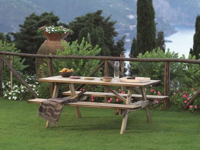 Деревянный стол для пикника с местом для инвалидов Pircher Double Face ARCH-00028617 - Вид №4