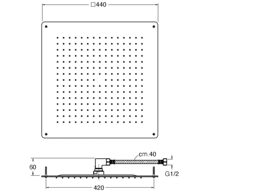 Квадратная душевая головка с системой защиты от накипи CRISTINA Rubinetterie душевые головки и рычаги-Shower &amp ARCH-00116545 - Вид №2