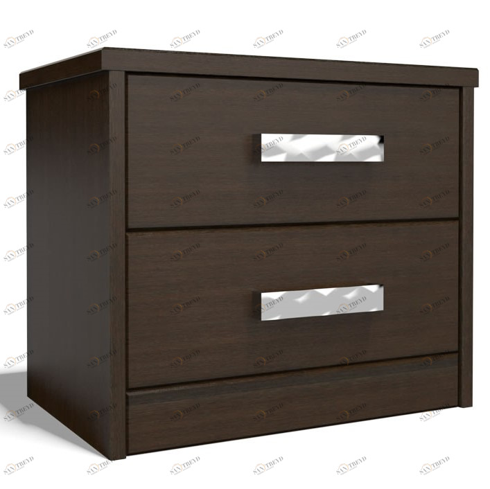 Тумбочка прикроватная для спальни с 2 ящиками коричневая "Парма" DREAMLINE ПАРМА 173540 Коричневый