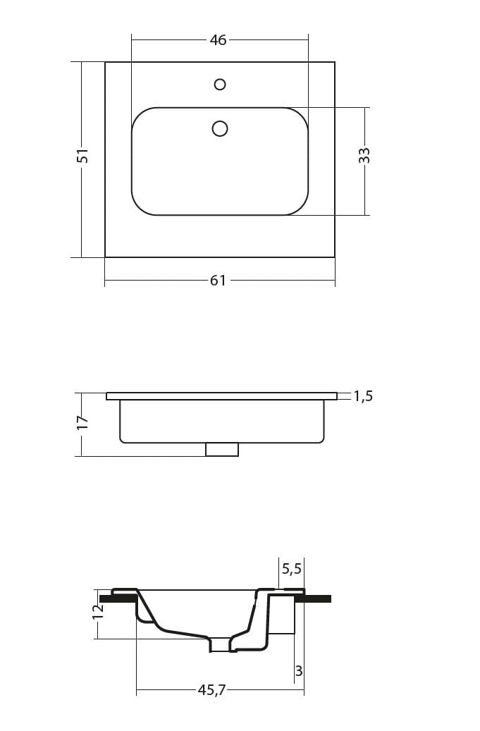 Керамическая встраиваемая раковина Gaia Mobili Complements ARCH-00149294 - Вид №10