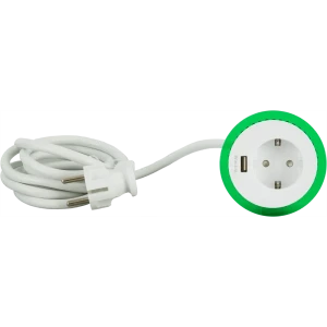 Розетка встраиваемая в столешницу Schneider Unica System 1 розетка с заземлением 1 USB 2 м 3670 Вт цвет белый 82401603 STLM-2196990