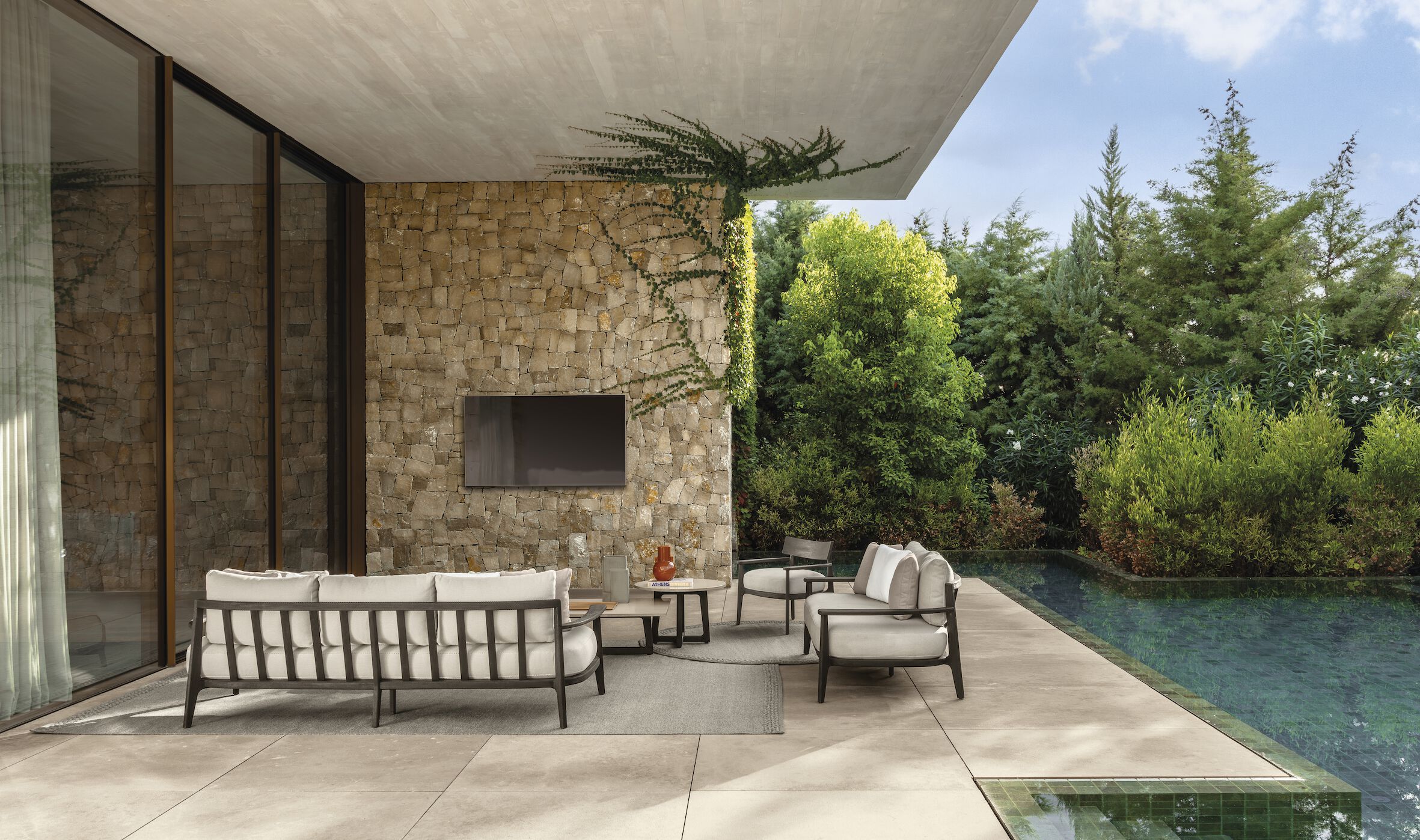 Круглый стол из розового дерева и керамогранита Talenti Ever ARCH-00061239 - Вид №3