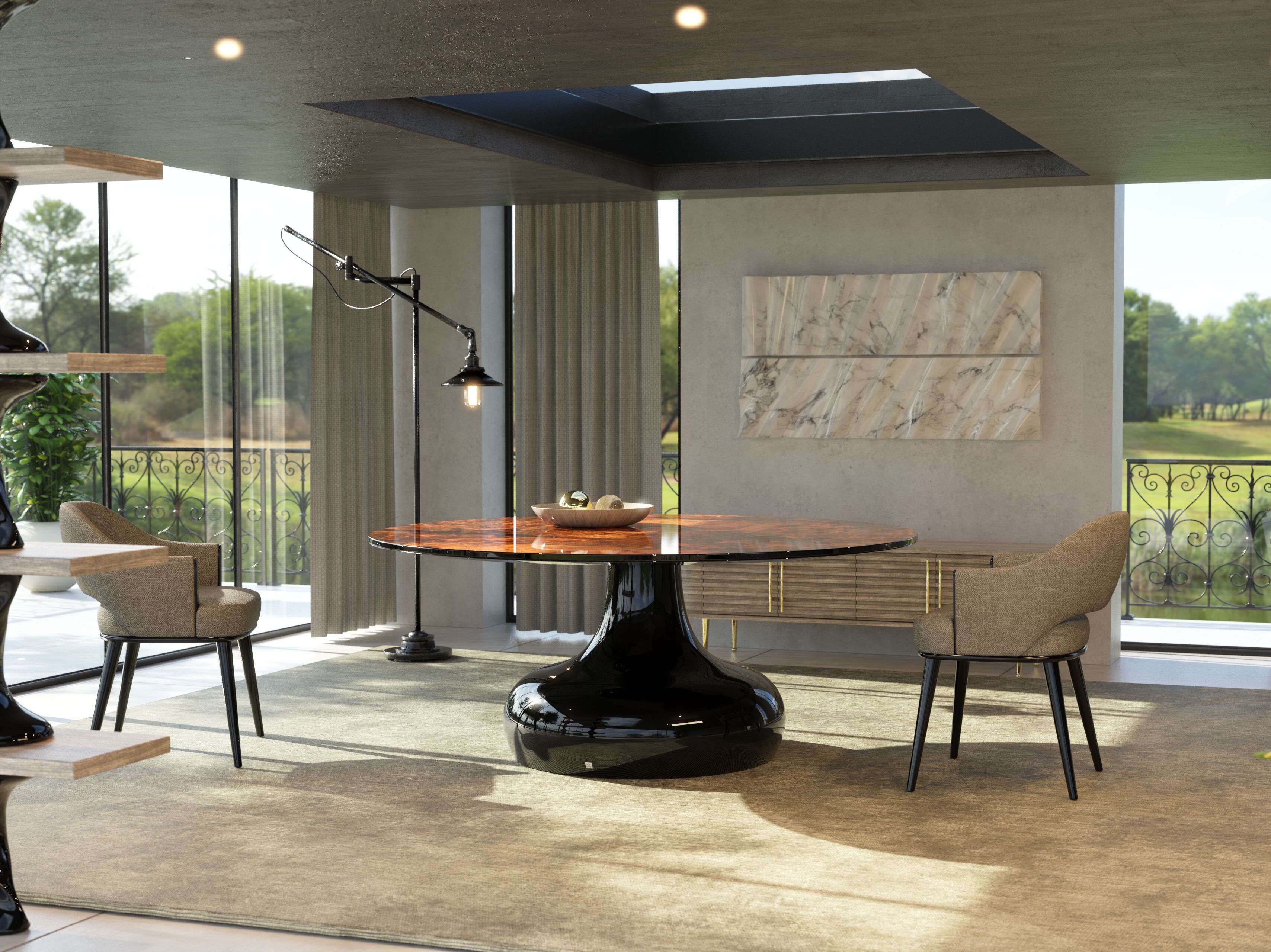 Обеденный стол из стекловолокна и мрамора GANSK DORA ARCH-00068145 - Вид №6