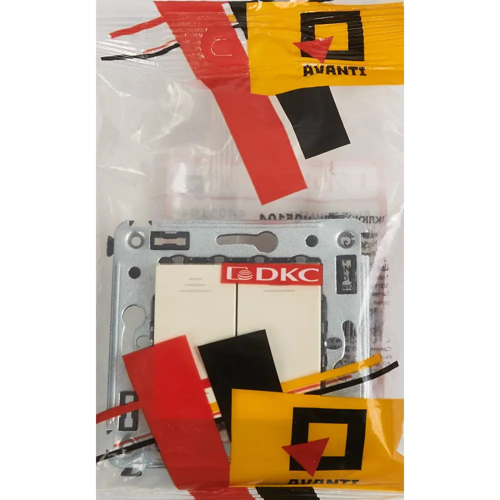 Выключатель встраиваемый DKC Avanti 2 клавиши цвет ванильная дымка STLM-2123996 - Вид №4