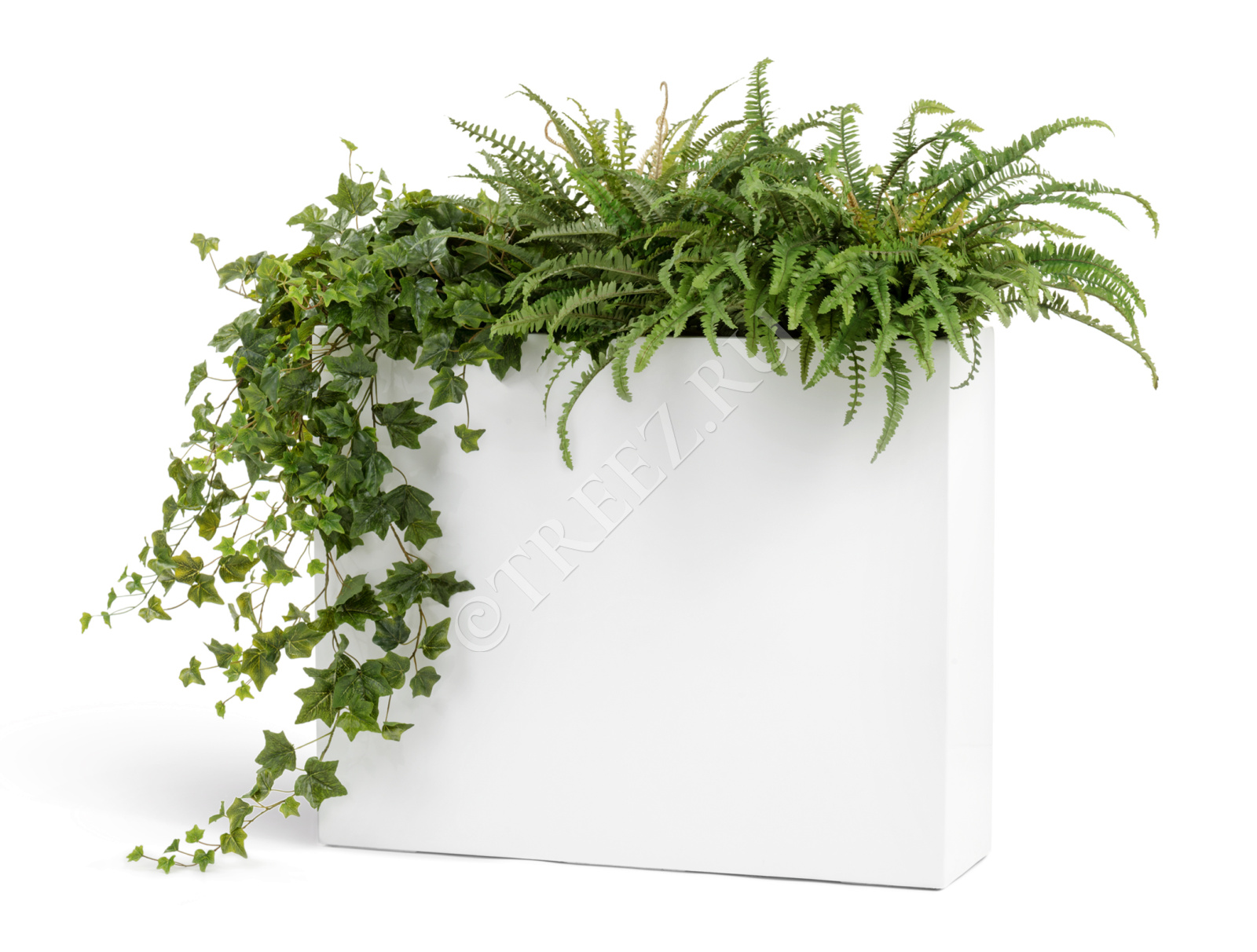 41.3320-05-040-WH-92/75 Кашпо  Effectory - серия Gloss - Дивайдер высокий - белый глянцевый лак Цветочная коллекция  - Вид №4