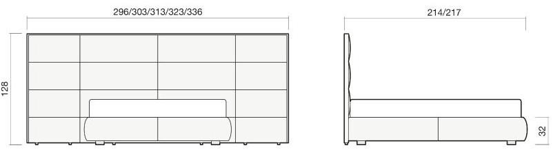 Chaarme Letti Кровать-контейнер из ткани с высоким изголовьем sun-id-1417387 - Вид №2