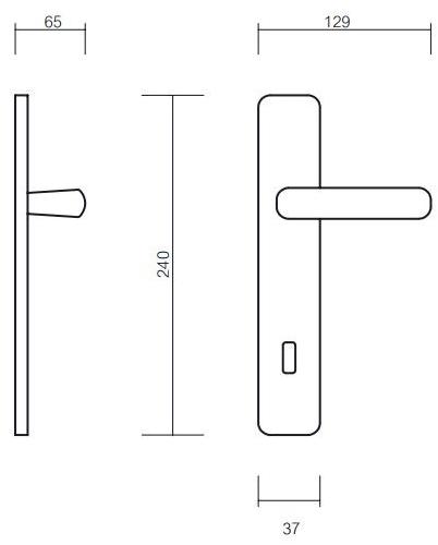 Pasini Ручка из латуни на пластине с накладкой  3300  - Вид №1
