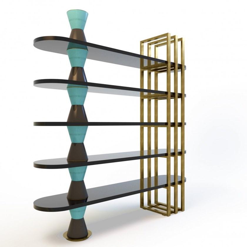 MARIONI Книжный шкаф из лакированного дерева отдельно стоящий Palm 02961 - Вид №1