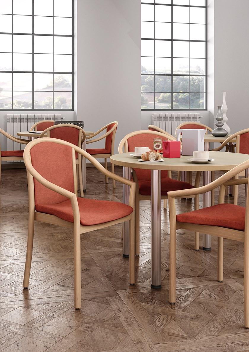 Leyform Стул из бука и ткани с подлокотниками  1699  - Вид №3