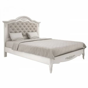 Кровать двуспальная с каретной стяжкой 160х200 серая Aletan АЛЕТАН ALETAN - PROVENCE 177773 Молочный