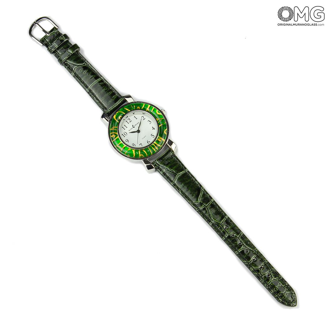 3000 ORIGINALMURANOGLASS Наручные часы Унисекс - зелёные - Original Murano Glass OMG 23 см  - Вид №1
