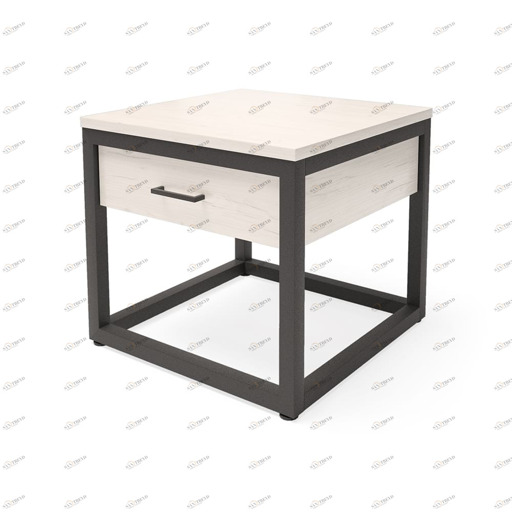 Тумбочка прикроватная белая Neo Loft MILLWOOD RAW 134463 Белый;черный 